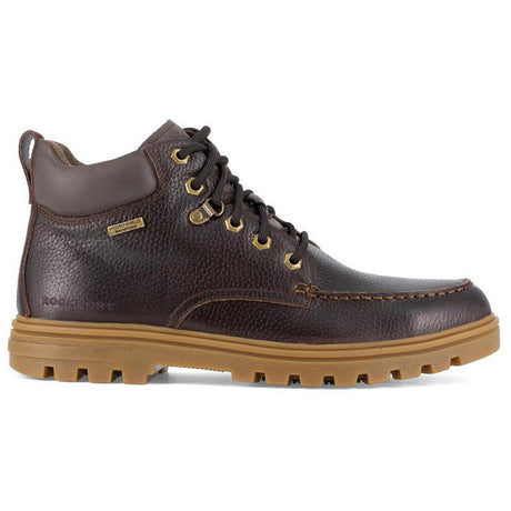 Rockport Works Weather or Not Alloy-Toe Waterproof Midcut Work Boot Brown Profile View