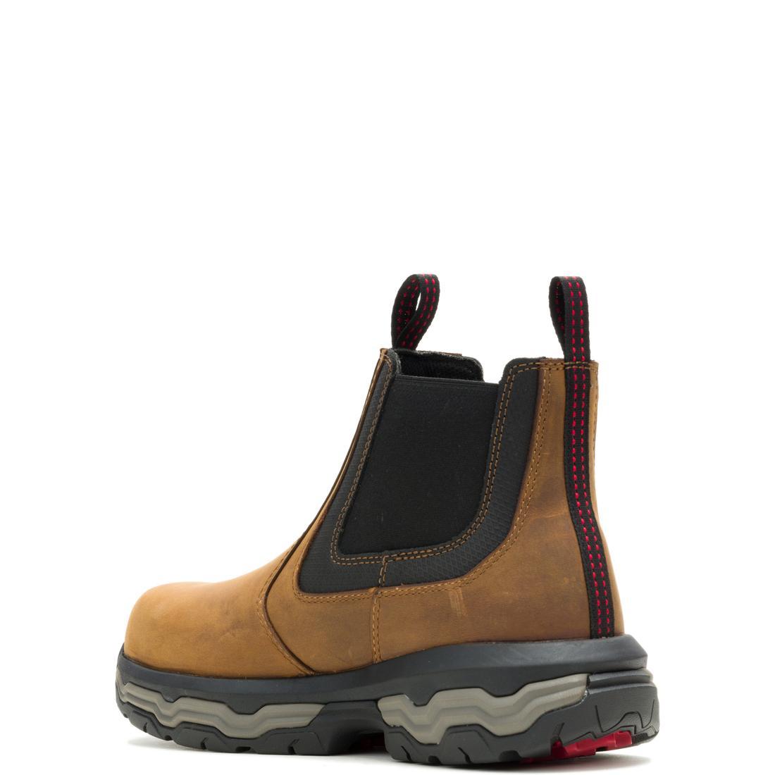 Wolverine Alpha Infinity CarbonMax Chelsea Work Boot Dark Tan W251136 Heel Image