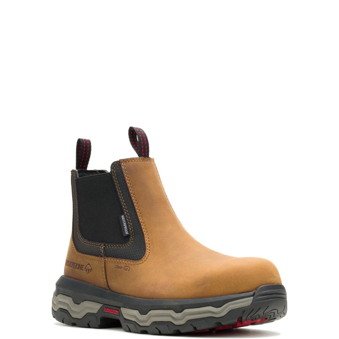 Wolverine Alpha Infinity CarbonMax Chelsea Work Boot Dark Tan W251136 Medial Image