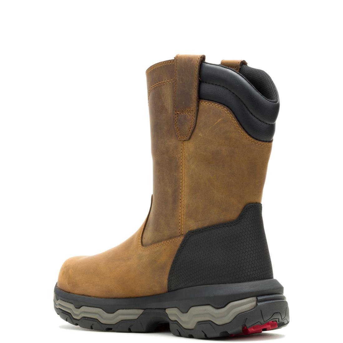 Wolverine Alpha Infinity CarbonMax Waterproof Pull-On Work Boot Dark Coffee W251108 Heel Image