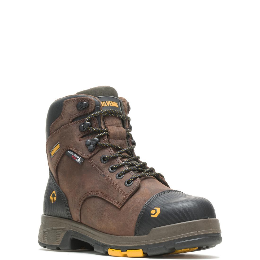 Wolverine Blade Lx Epx Met guard Waterproof CarbonMax Work Boot Dk Brown W10706 Medial Image