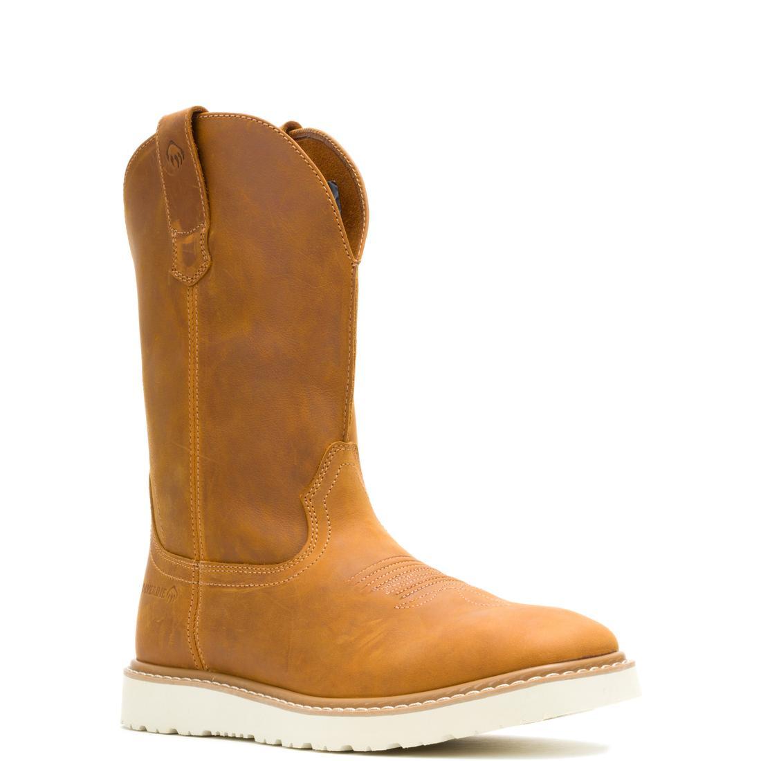 Wolverine Bronc Wedge Soft-Toe Pull On Work Boot Birch W250046 Medial Image