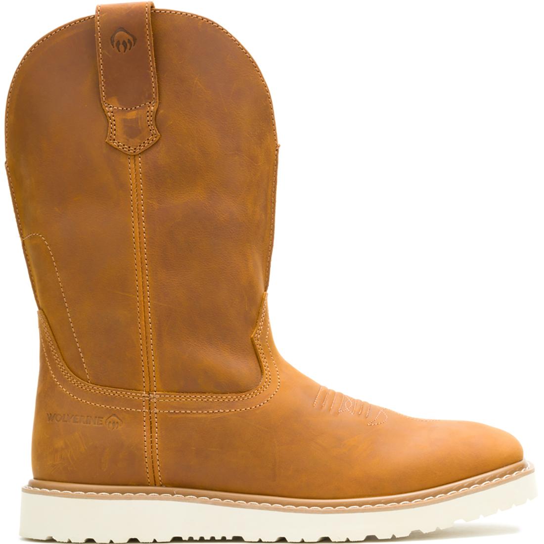 Wolverine Bronc Wedge Soft-Toe Pull On Work Boot Birch Profile View
