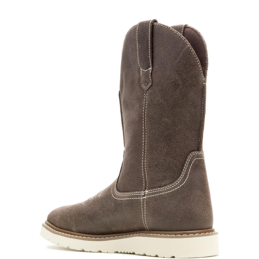 Wolverine Bronc Wedge Steel-Toe Pull On Work Boot Iron W251084 Heel Image