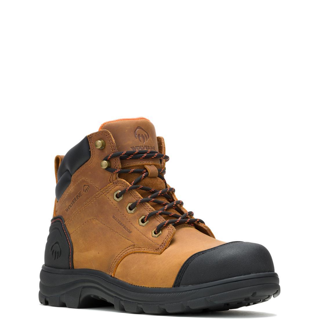 Wolverine Carlsbad Cap Waterproof Steel-Toe Work Boot Tan W241186 Medial Image