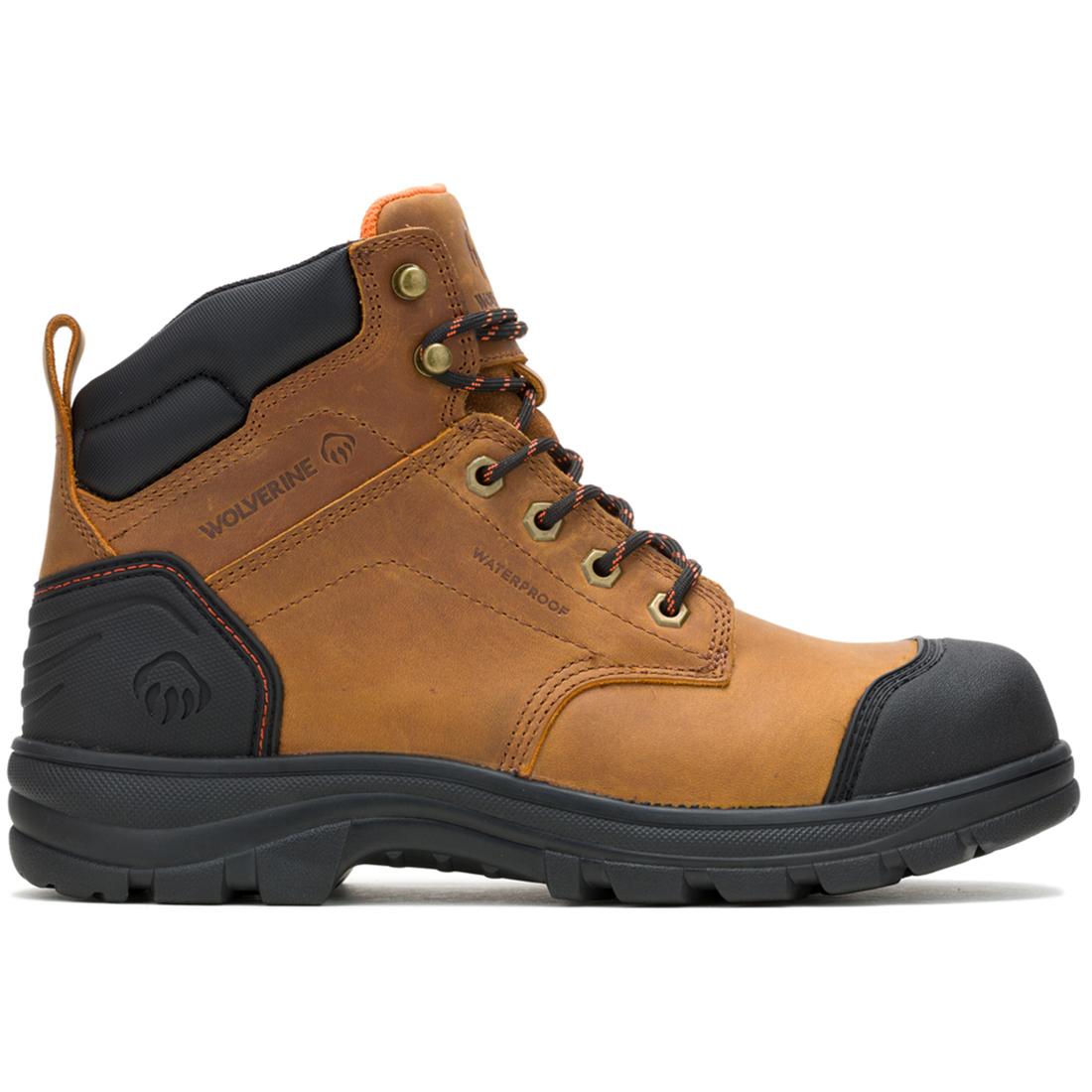 Wolverine Carlsbad Cap Waterproof Steel-Toe Work Boot Tan Profile View