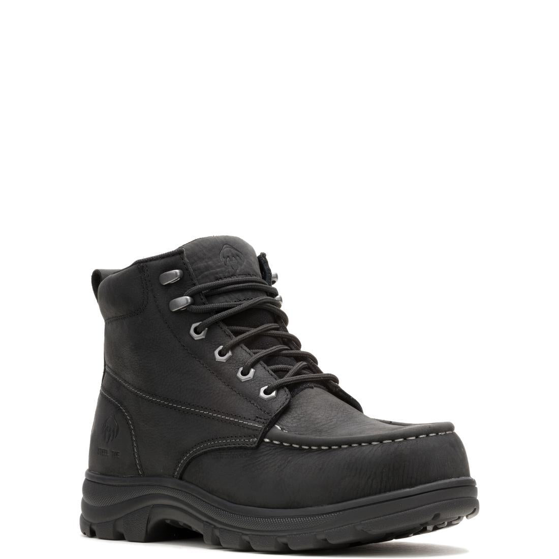 Wolverine Carlsbad Moc Waterproof Steel-Toe Work Boot Black Steel-Toe,W251002 Medial Image