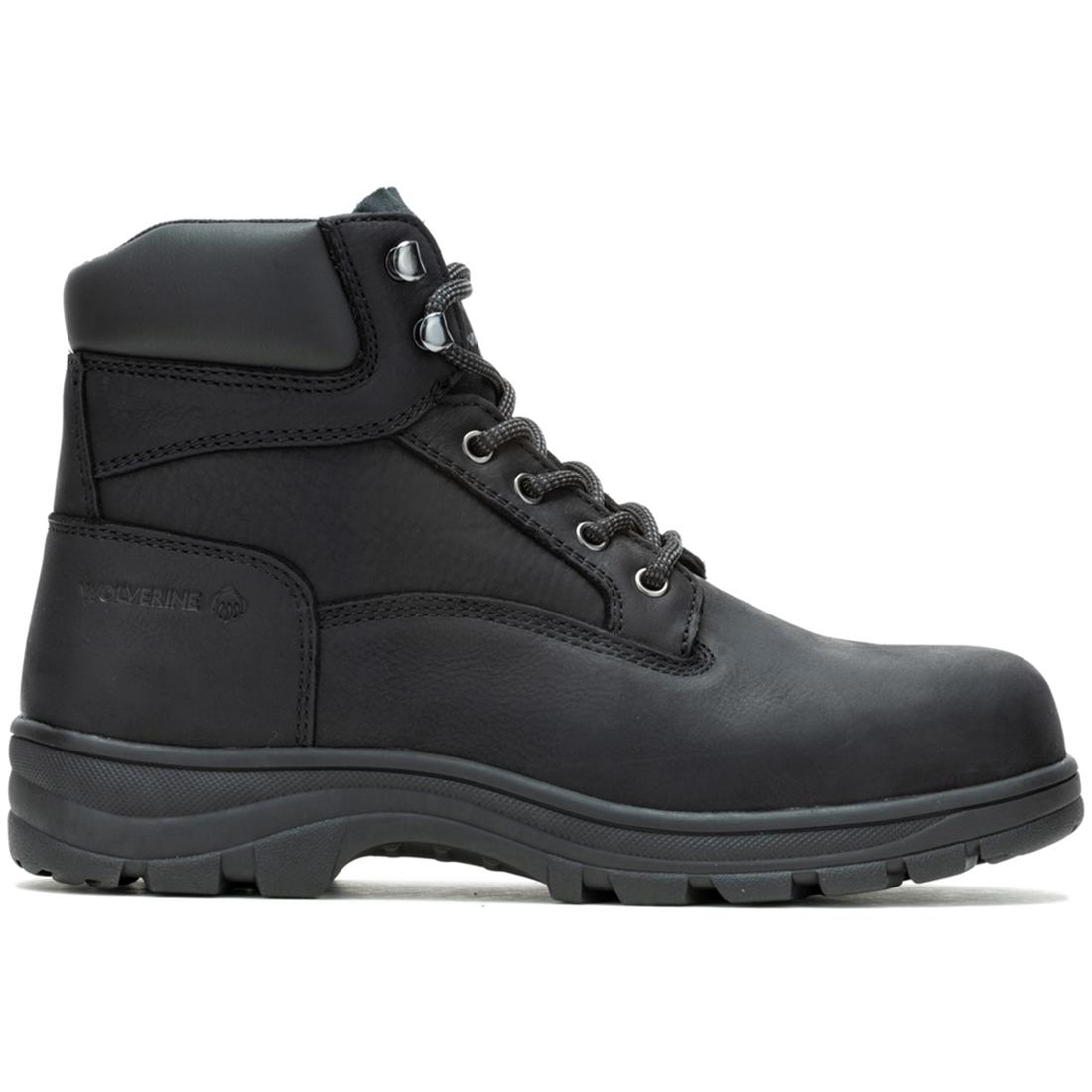 Wolverine Carlsbad Waterproof Soft-Toe Work Boot Black Profile View