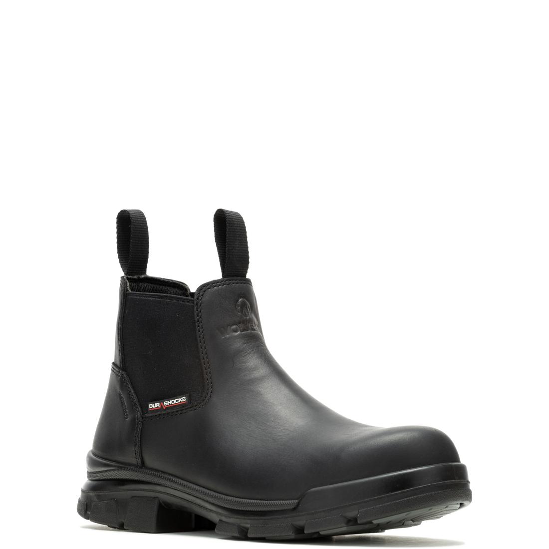 Wolverine DuraShocks® SR Icon Soft Toe Romeo Chelsea Work Boot – Black Soft-Toe,W240046 Medial Image