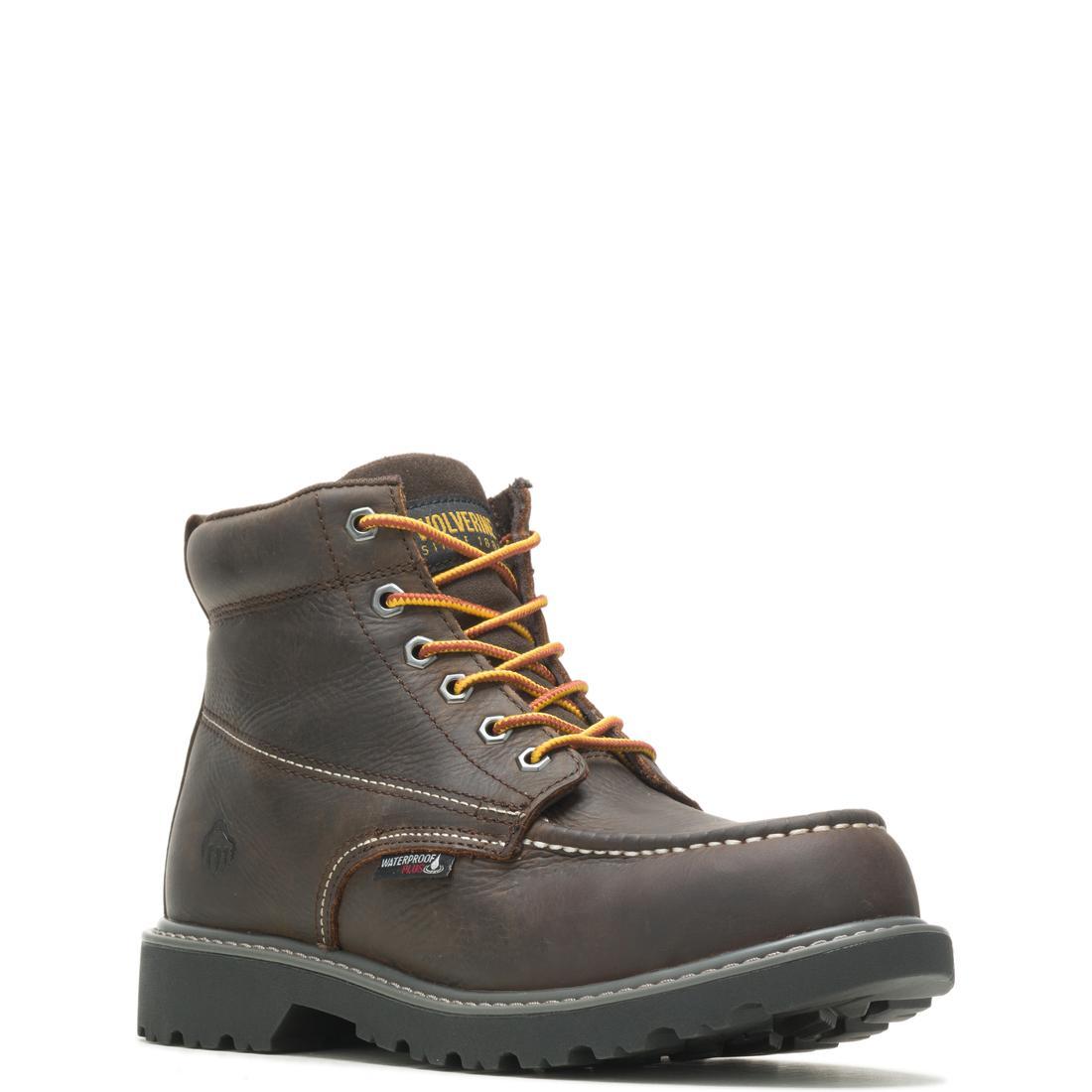 Wolverine Floorhand Moc-Toe 6" Steel-Toe Waterproof Work Boot Steel-Toe,W221048 Medial Image