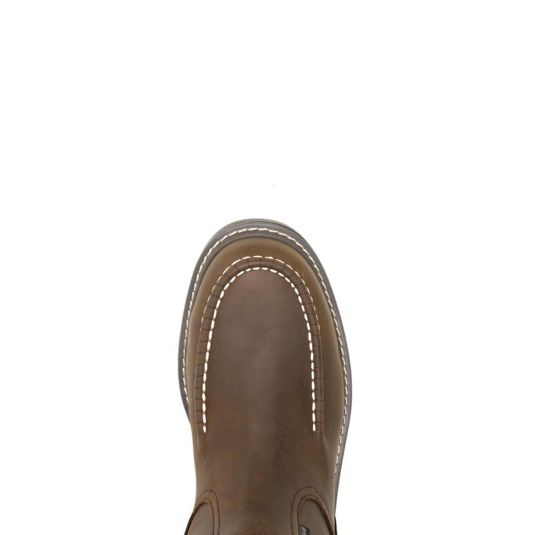 Wolverine Floorhand Moc-Toe Waterproof Steel-Toe Pull-On Work Boot Coffee W251054 Upper Image