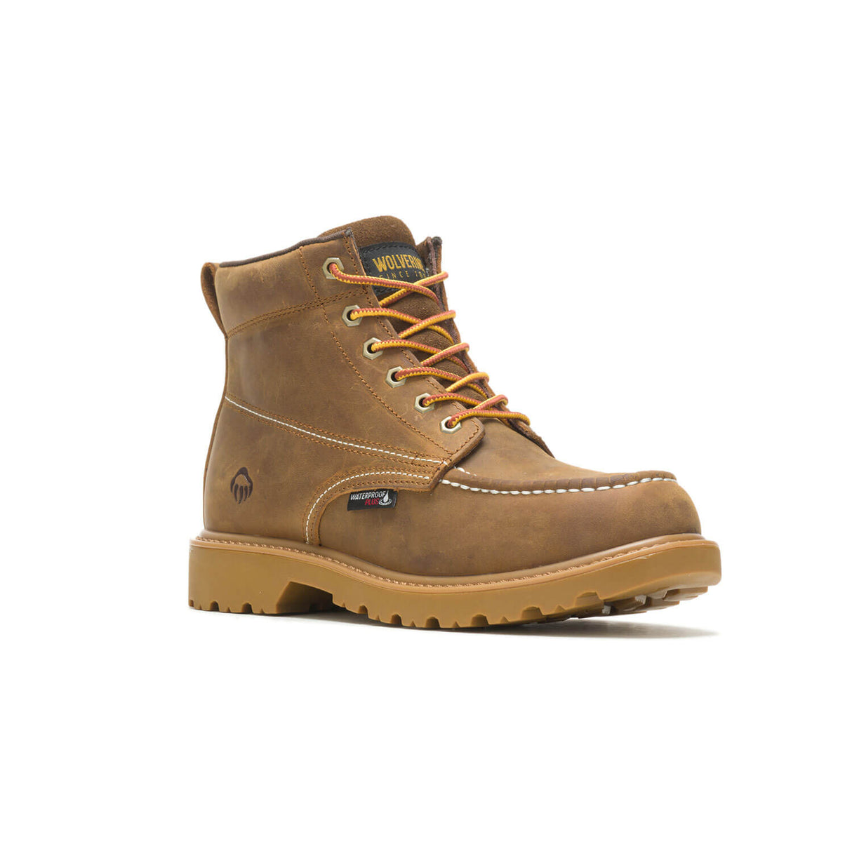 Wolverine Floorhand Moc-Toe 6" Waterproof Work Boot Tan W080139 Medial Image