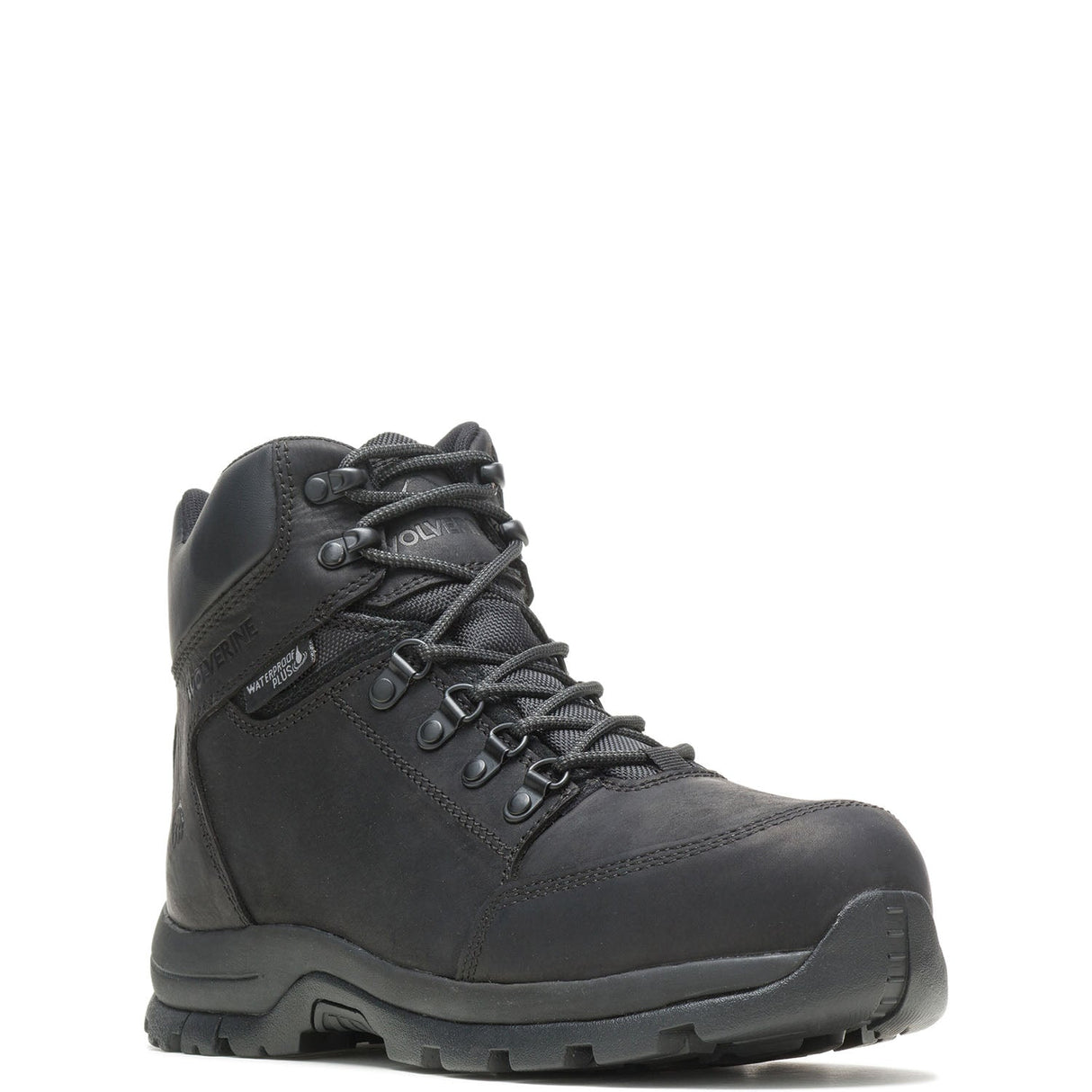 Wolverine Grayson Waterproof Steel-Toe Mid Work Boot Black steel toe,W211042 Medial Image