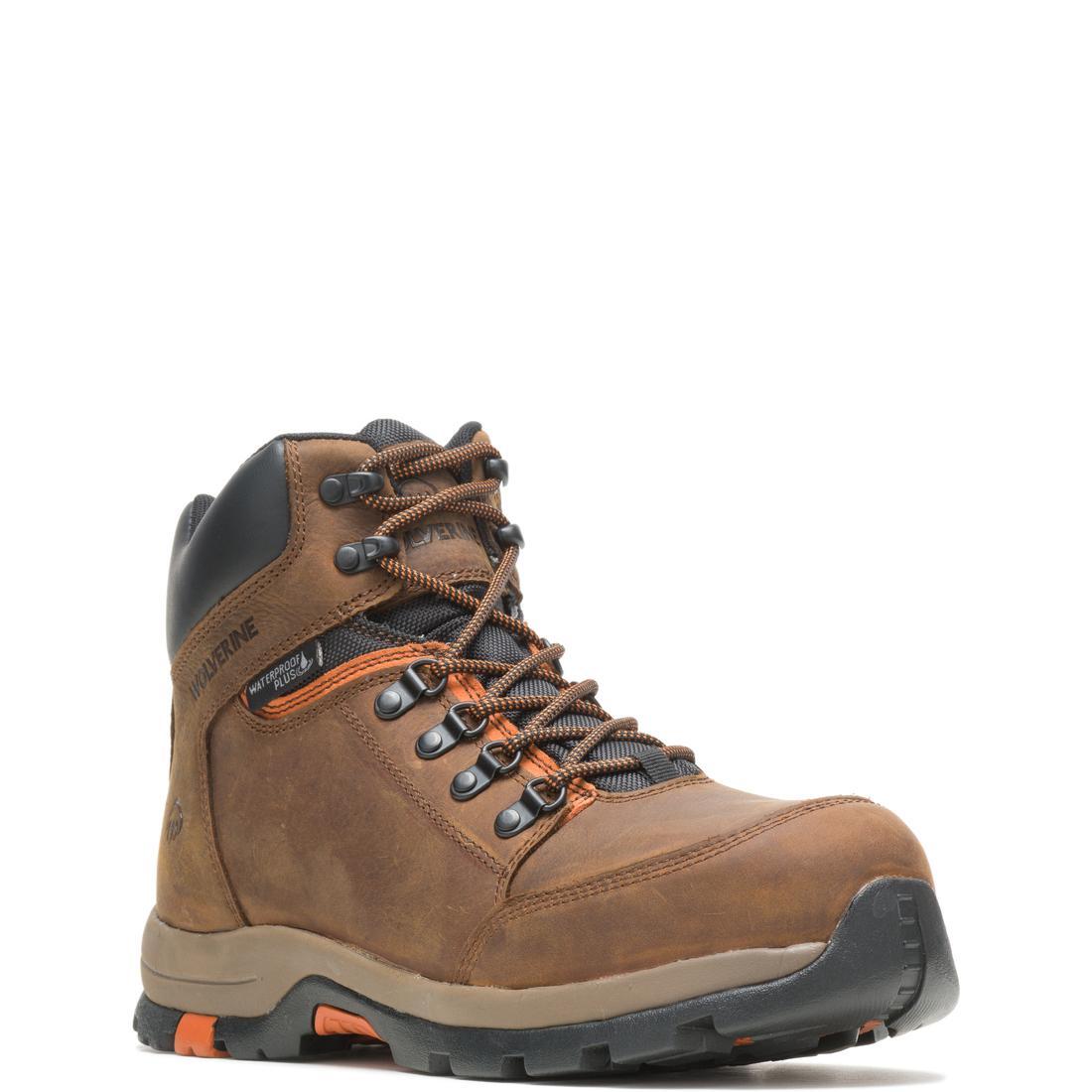 Wolverine Grayson Waterproof Steel-Toe Mid Work Boot Brown W211043 Medial Image