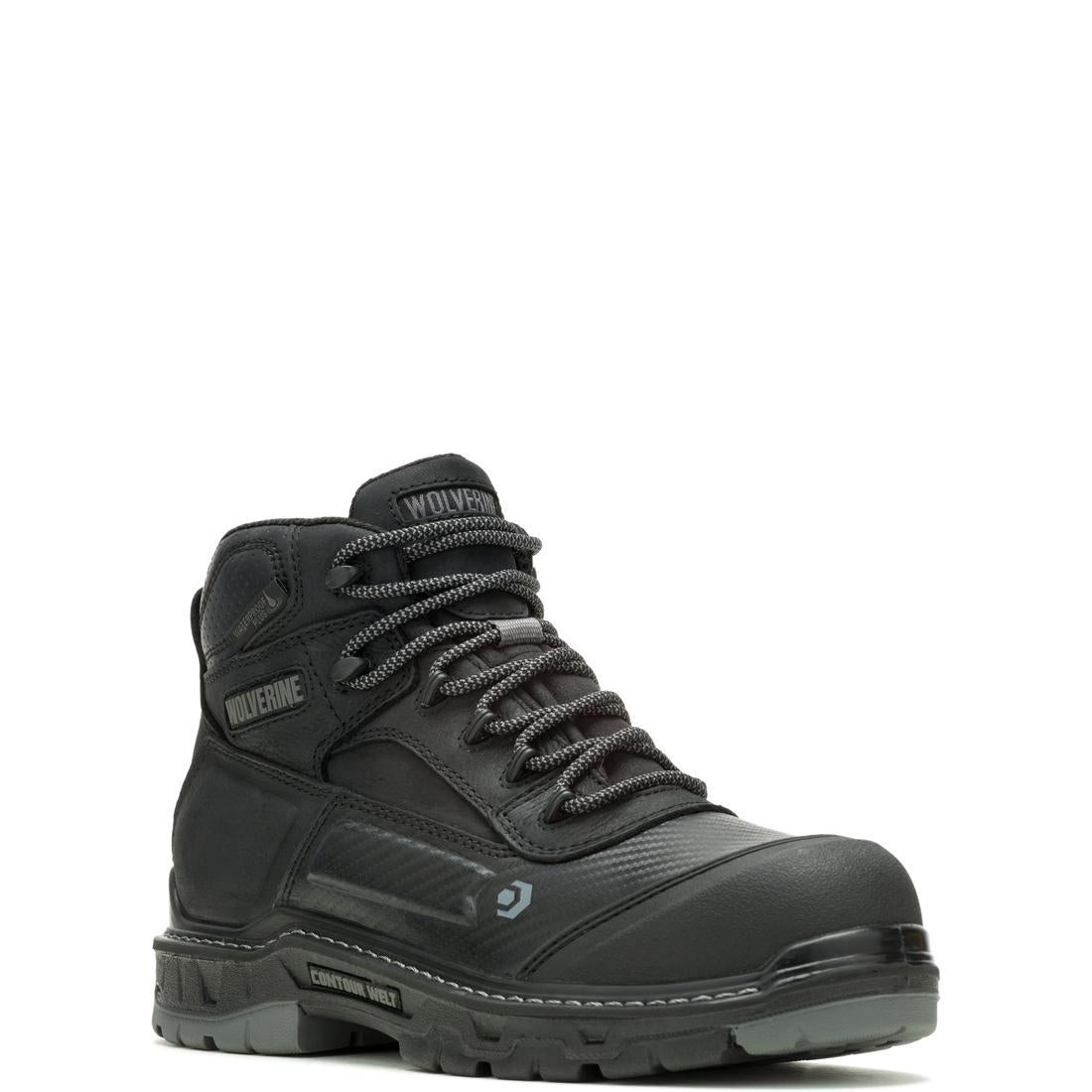 Wolverine Overpass 6" CarbonMax Work Boot Black/Grey W080167 Medial Image