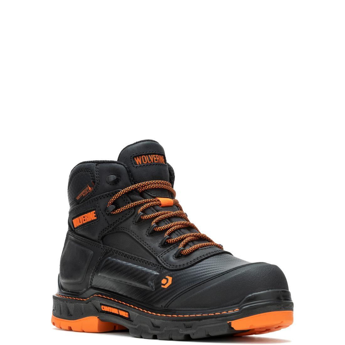 Wolverine Overpass 6" CarbonMax Work Boot Black/Orange W241180 Medial Image