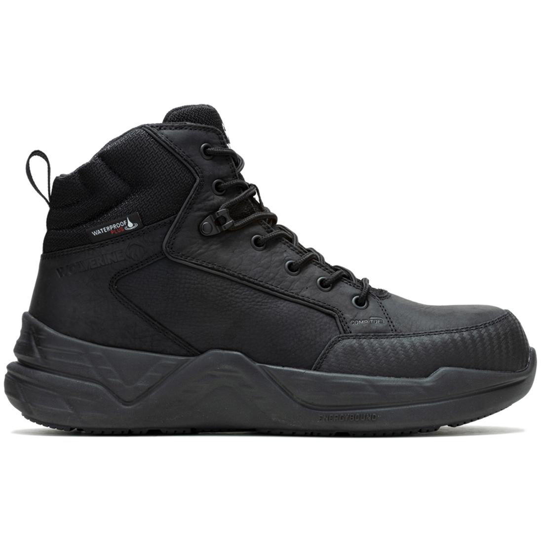 Wolverine Proshift LX Energy Rebound Waterproof CarbonMax Work Boot Black Profile View