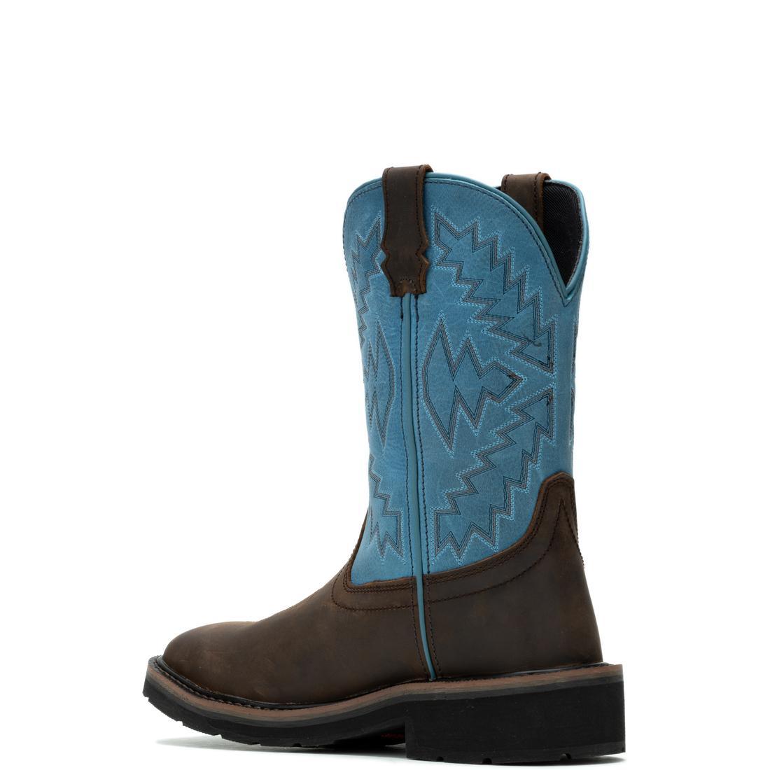 Wolverine Rancher Arrow Women's Steel-Toe Pull-On Wellington Work Boot Blue Steel-Toe,W241053 Heel Image
