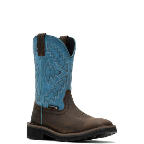 Wolverine Rancher Arrow Women's Steel-Toe Pull-On Wellington Work Boot Blue Steel-Toe,W241053 Medial Image