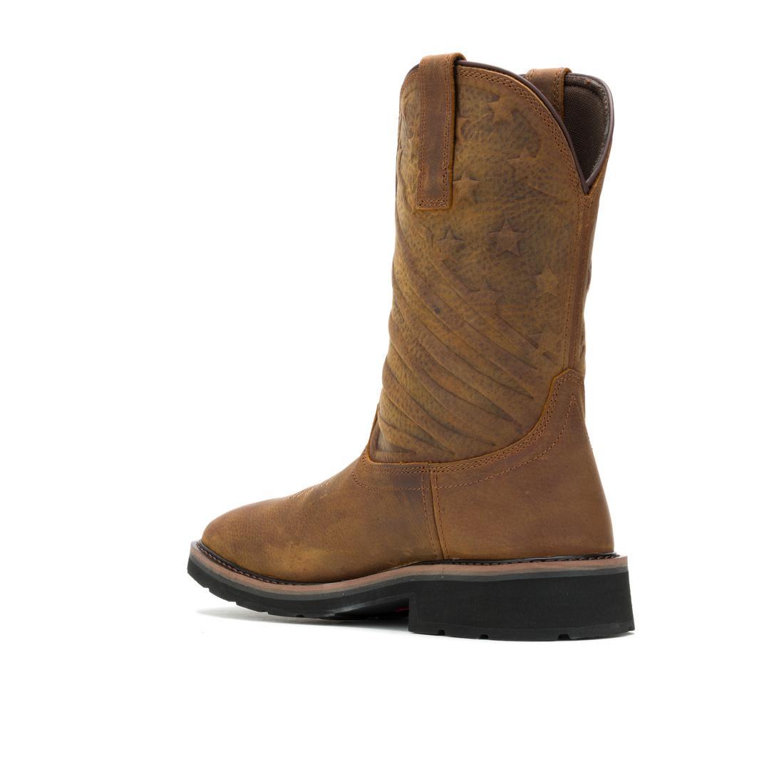 Wolverine Rancher Flag LX Soft-Toe Pull-On Wellington Work Boot Sudan Brown W240056 Upper Image