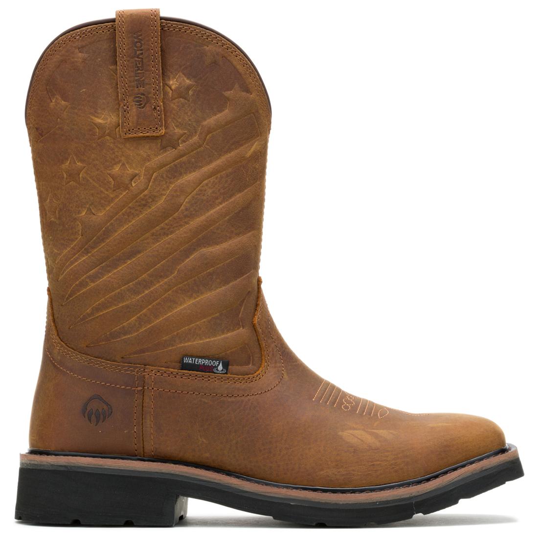 Wolverine Rancher Flag LX Soft-Toe Pull-On Wellington Work Boot Sudan Brown Profile View