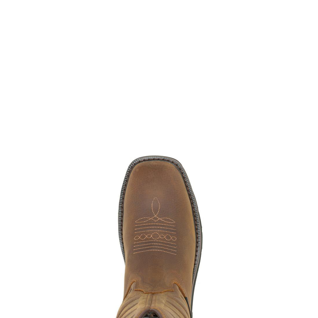Wolverine Rancher Flag LX Soft-Toe Pull-On Wellington Work Boot Sudan Brown W240056 Sole Image