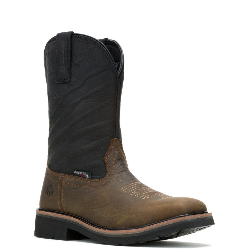 Wolverine Rancher Flag LX Steel-Toe Pull-On Wellington Work Boot Black Steel-Toe,W241185 Medial Image