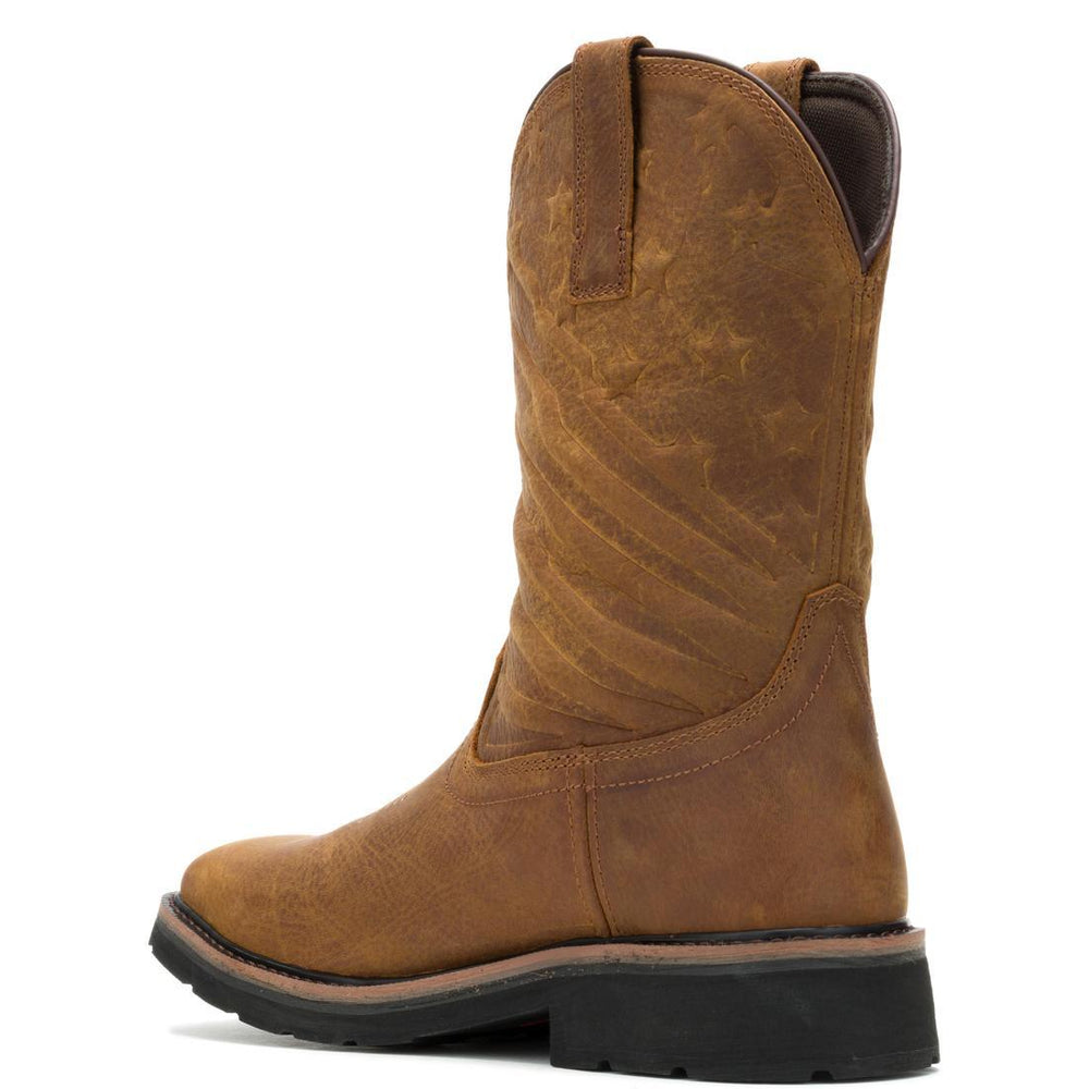 Wolverine Rancher Flag LX Steel-Toe Pull-On Wellington Work Boot Brown Steel-Toe,W241184 Heel Image