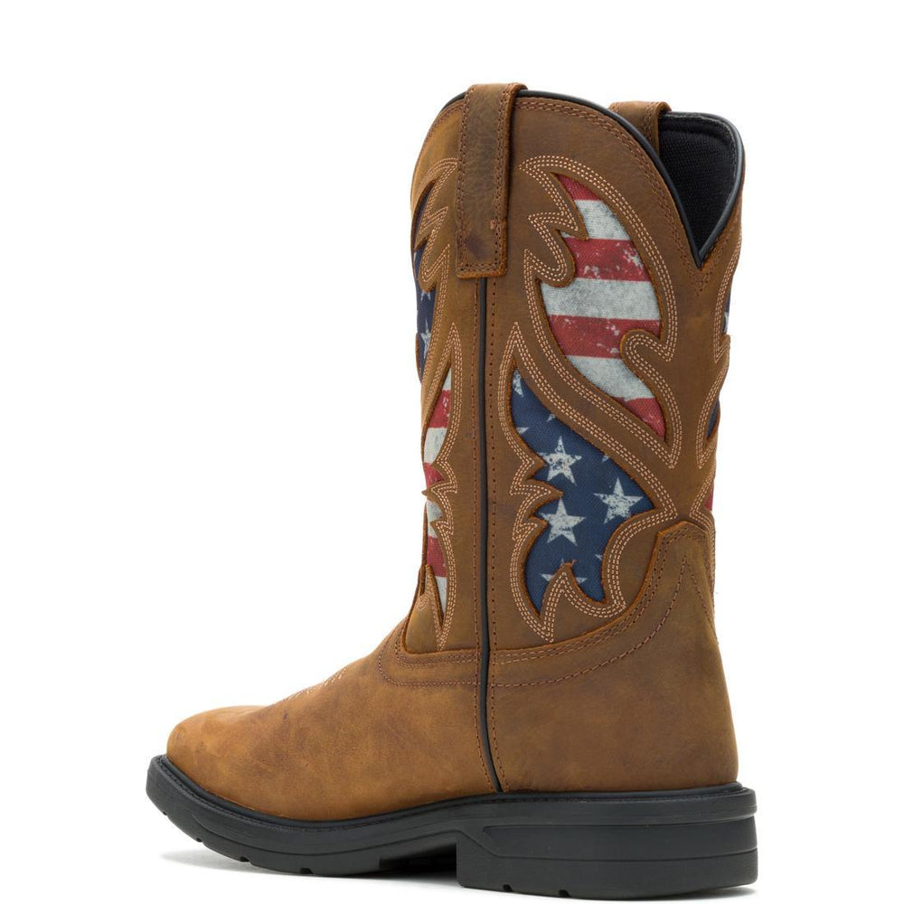 Wolverine Rancher Flag Steel-Toe Pull-On Wellington Work Boot Usa Flag Steel-Toe,W241181 Heel Image