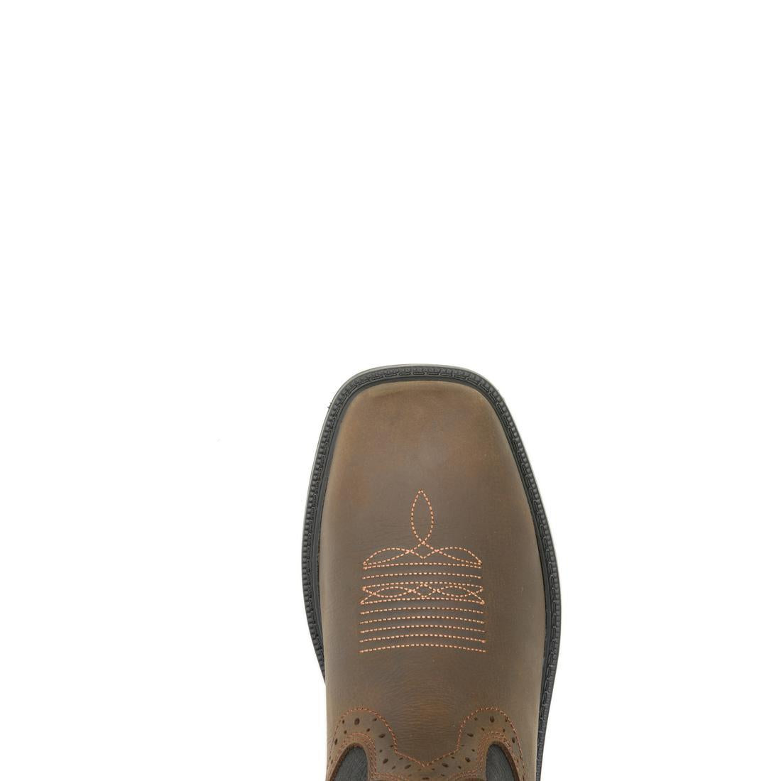 Wolverine Rancher Level Soft-Toe Pull-On Work Boot Black/Brown W250067 Upper Image