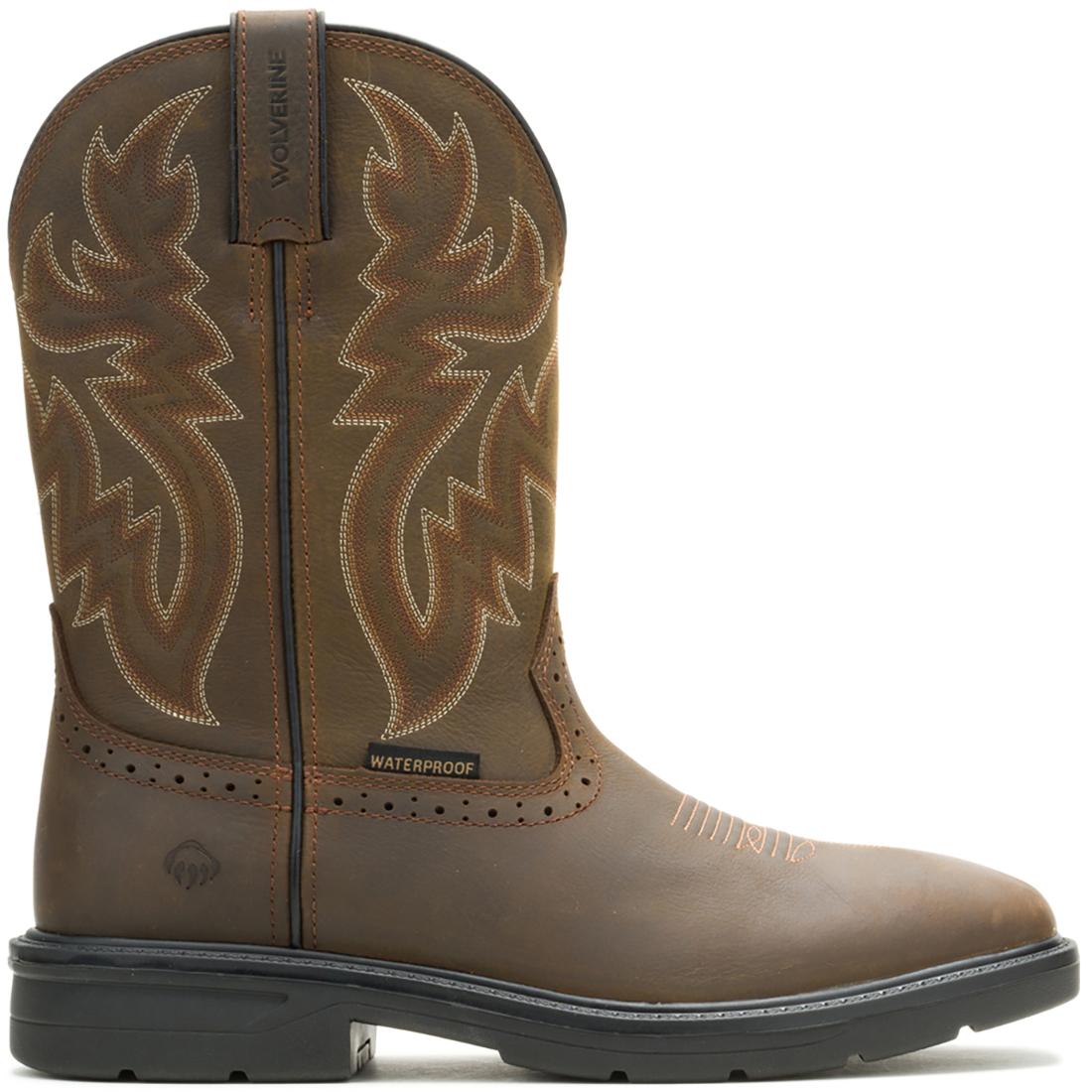 Wolverine Rancher Level Soft-Toe Pull-On Work Boot Dark Coffee Profile View