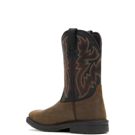 Wolverine Rancher Level Steel-Toe Pull-On Wellington Work Boot Black/Brown Steel-Toe,W251043 Heel Image