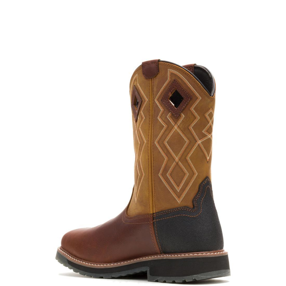 Wolverine Rancher Pro Hyprest Nano-Toe Pull-On Wellington Work Boot Cashew W251013 Heel Image