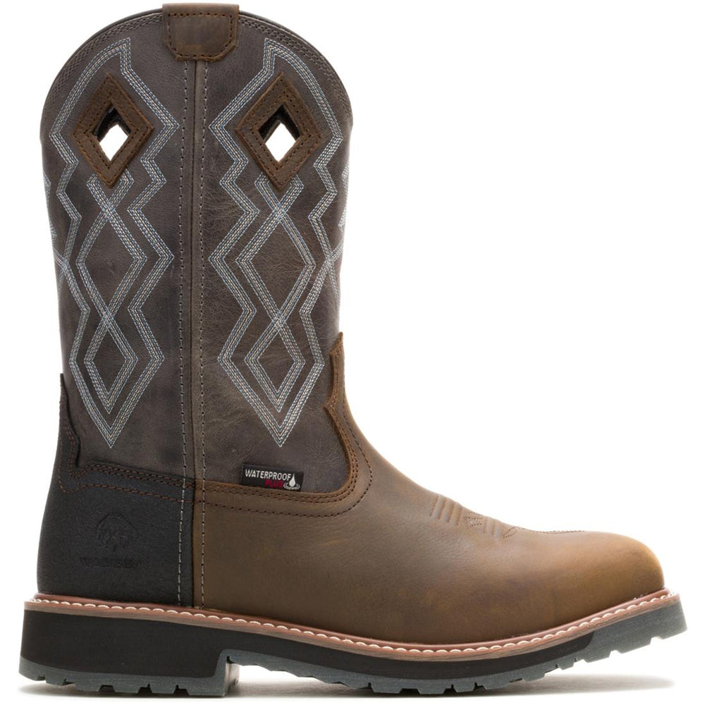 Wolverine Rancher Pro Hyprest Nano-Toe Pull-On Wellington Work Boot Titanium Profile View