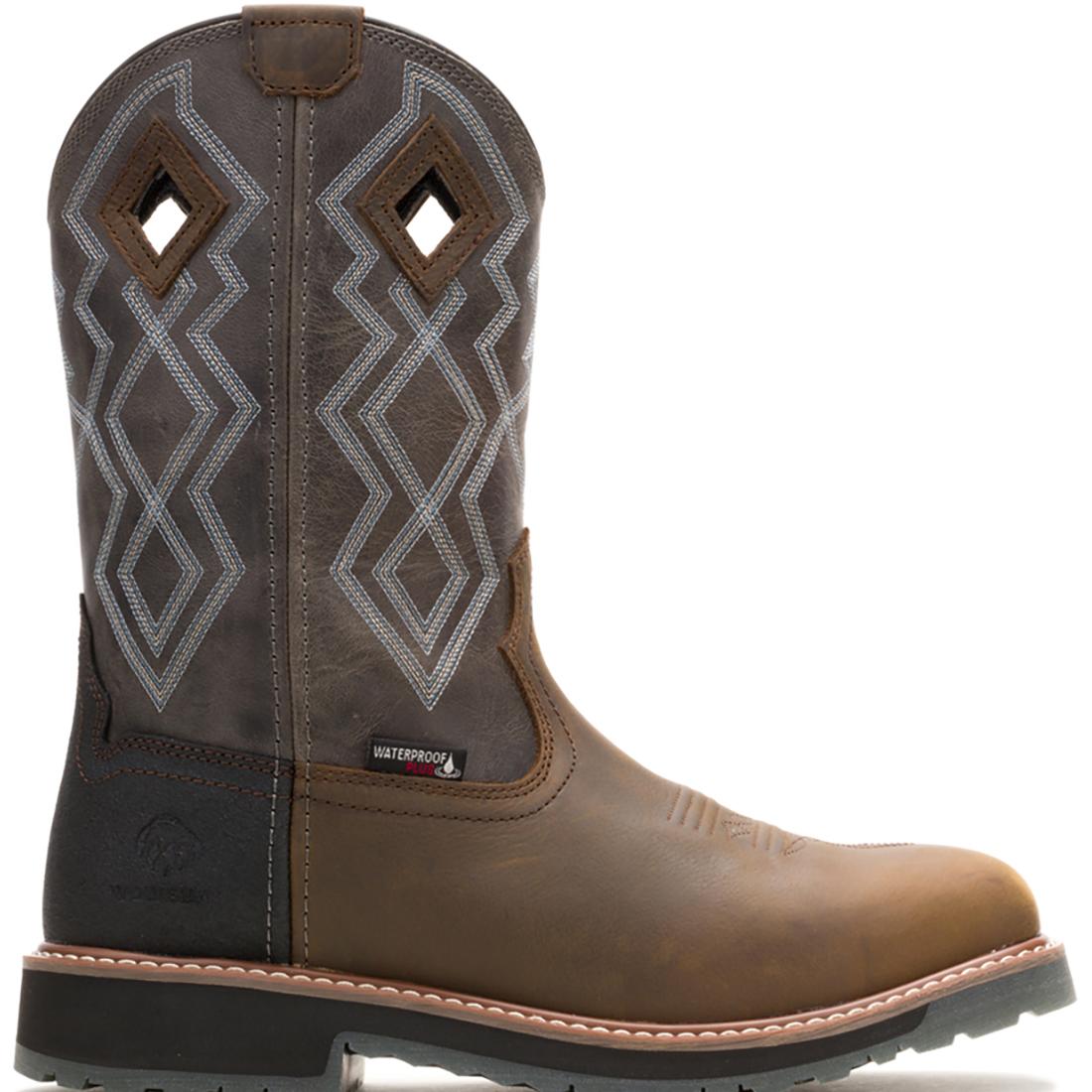 Wolverine Rancher Pro Hyprest Soft-Toe Pull-On Wellington Work Boot Titanium Profile View