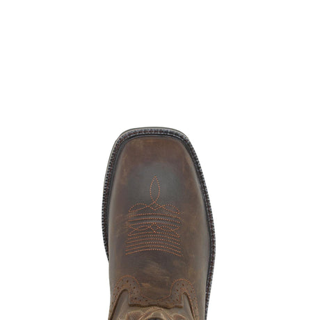 Wolverine Rancher Soft-Toe Pull-On Wellington Square Toe Work Boot Dark Brown/rust steel toe,W10704 Heel Image