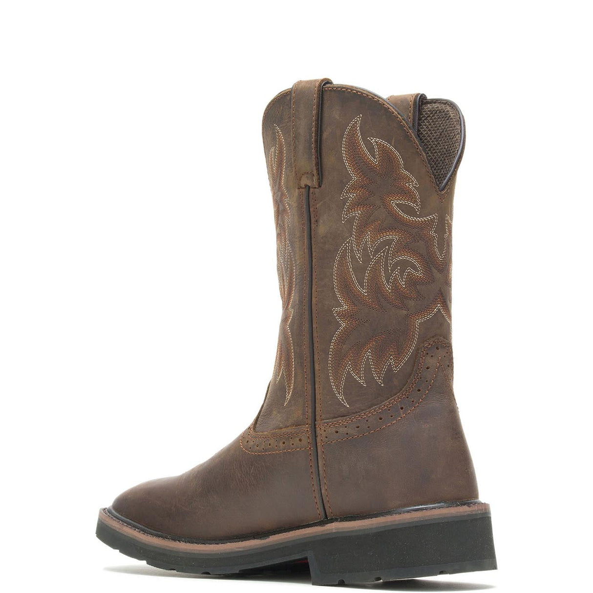Wolverine Rancher Steel-Toe Pull-On Wellington Square Toe Work Boot Dark Brown steel toe,W10702 Medial Image