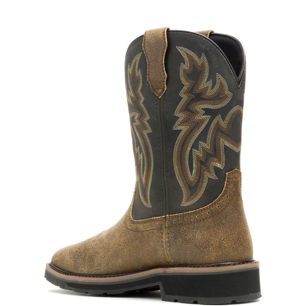 Wolverine Rancher Wing Steel-Toe Pull-On Work Boot Black W251141 Heel Image