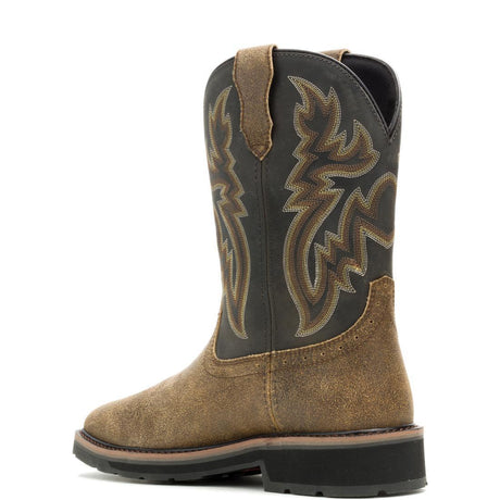 Wolverine Rancher Wing Steel-Toe Pull-On Work Boot Black W251141 Heel Image