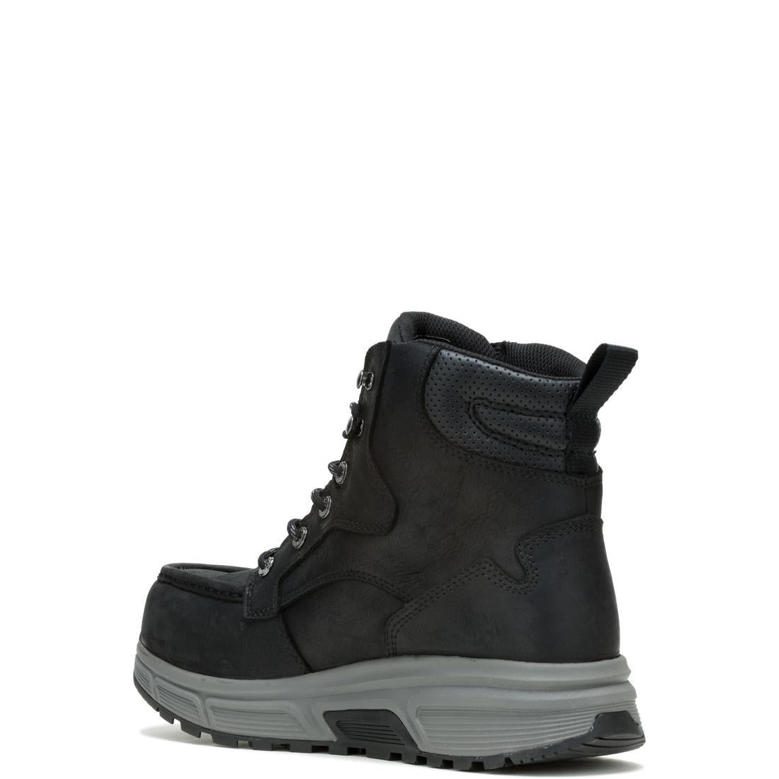 Wolverine Ride Wedge EnergyBound Moc Toe 6" Soft-Toe Work Boot Black W241152 Heel Image