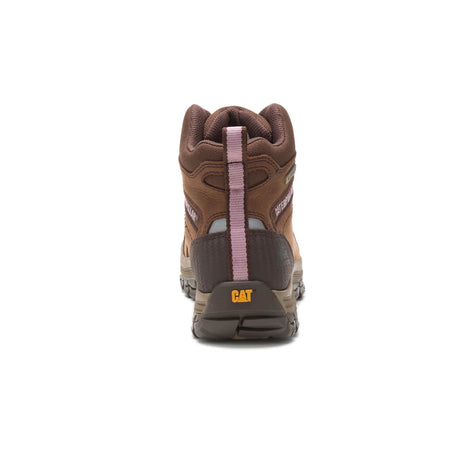 Caterpillar Ally Women’s Composite-Toe Waterproof Work Boot Brown P90760 Heel Image