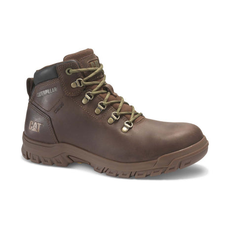 Caterpillar Mae Women’s Steel-Toe Waterproof Work Boot Brown P91011 Medial Image