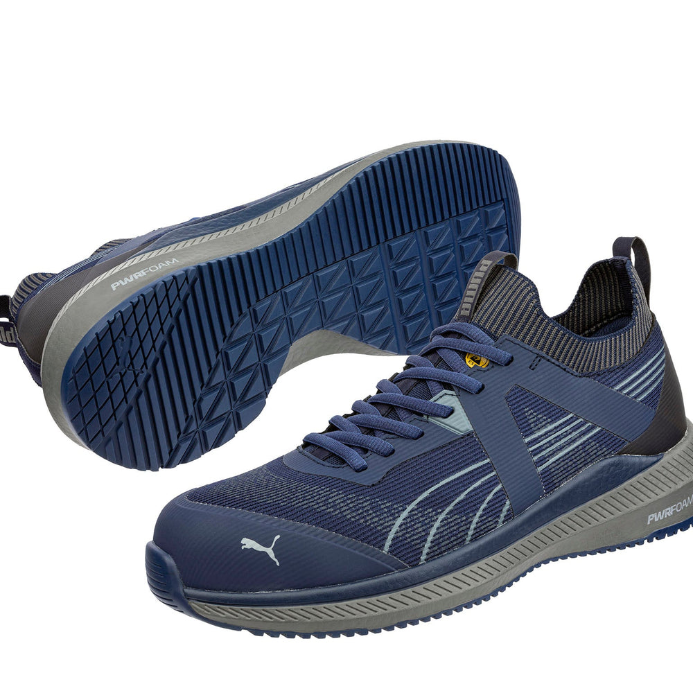 Puma Safety Turbo 645175 Navy/Grey low work shoe, view 3