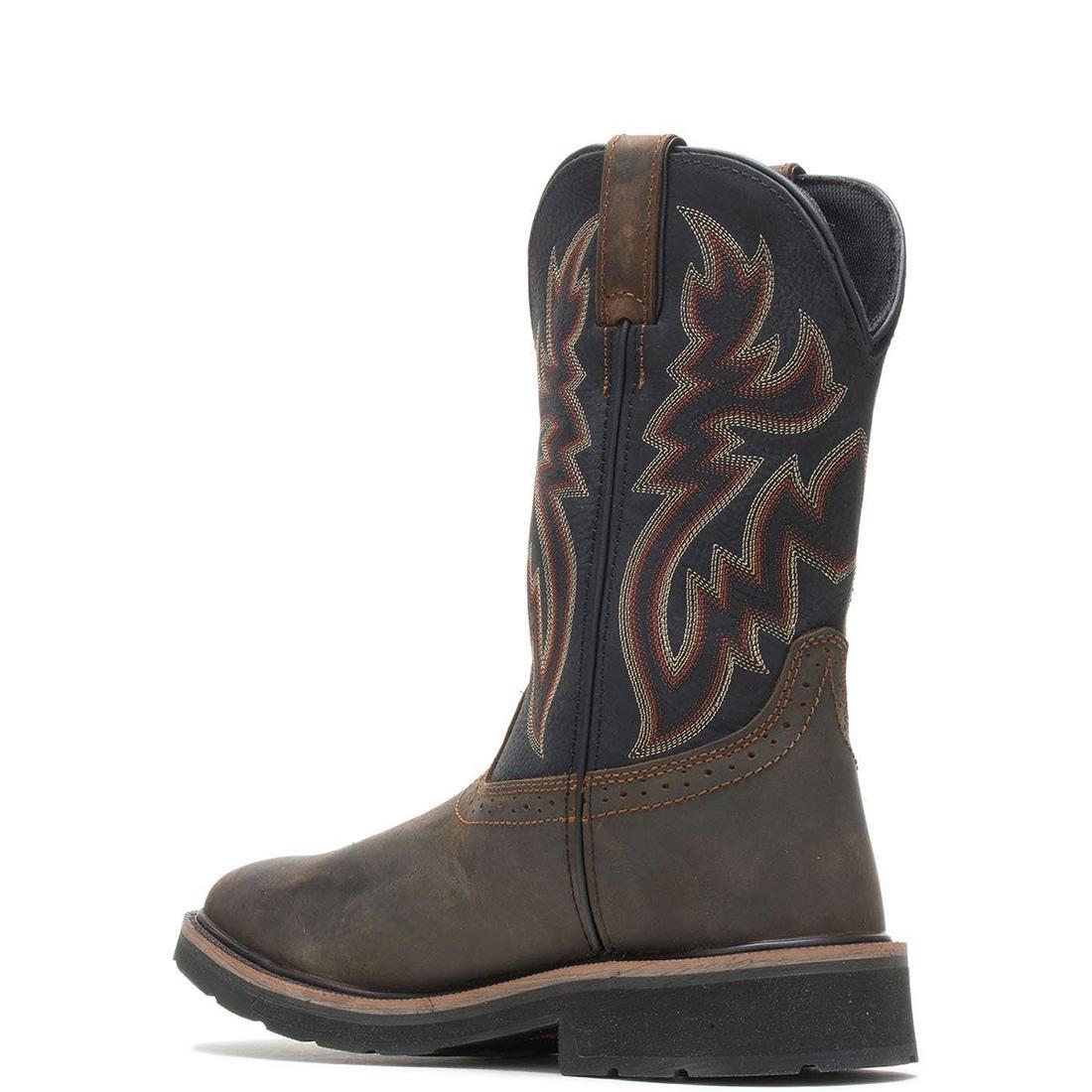 Rancher Soft-Toe Waterproof Pull-On Wellington Work Boot Black/Brown