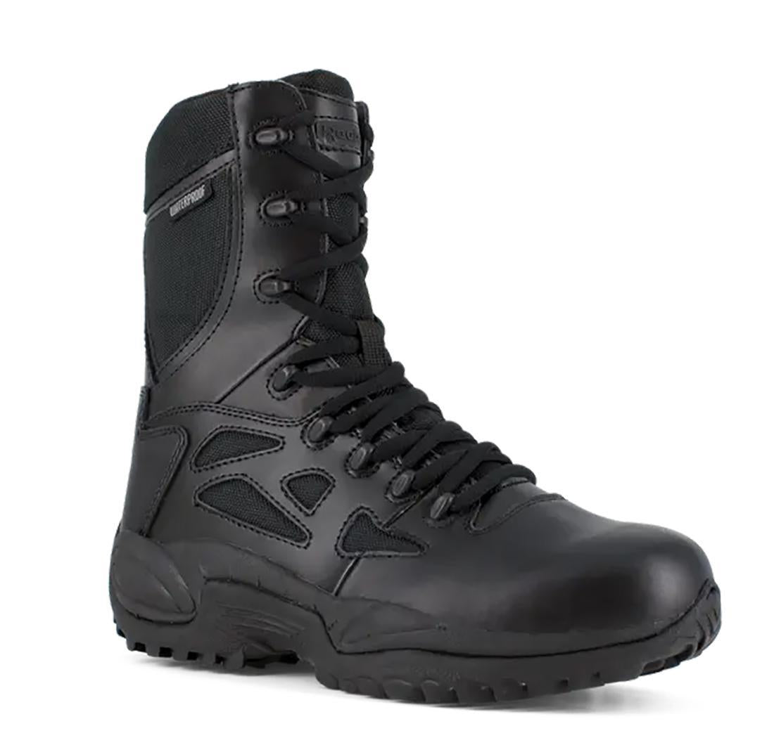 Women's Rapid Response Rb 8 Inch Soft-Toe Waterproof Military Work Boot Black