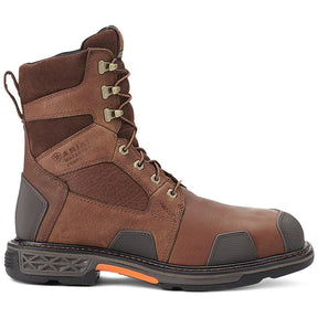 Ariat OverDrive 8 inch Composite-Toe Waterproof Wide Square Toe Work Boot Chestnut Brown Side