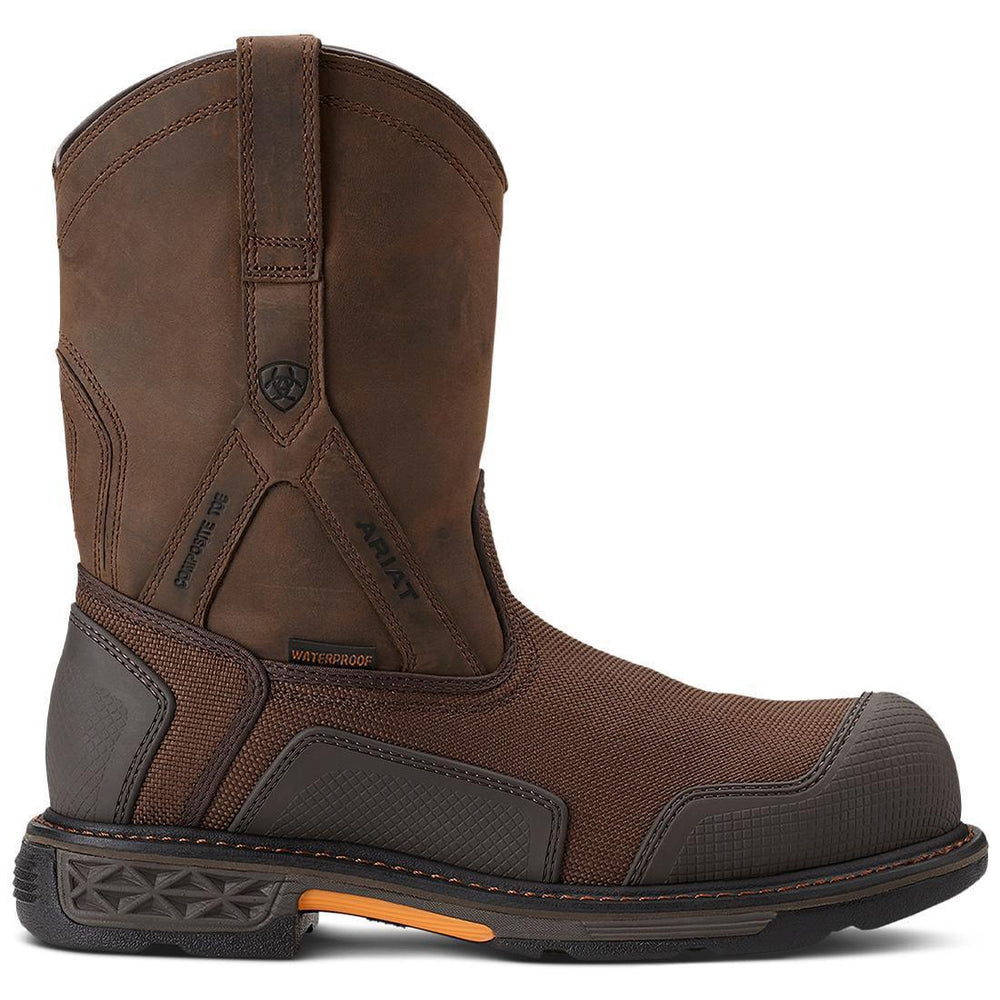 Ariat OverDrive XTR Composite-Toe Waterproof Work Boot Brown Cordura Detail