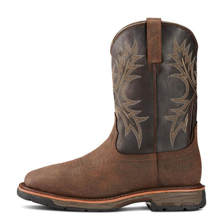 Ariat WorkHog Soft-Toe Waterproof Boot Bruin Brown Side