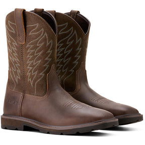 Ariat Groundbreaker Soft-Toe Wide Square Toe Boot Brown Side