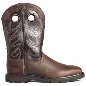 Ariat Groundwork Steel-Toe Wide Square Toe Work Boot Brown Detail